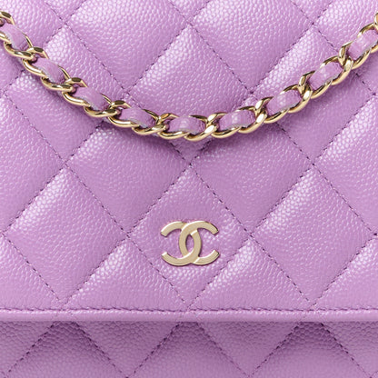 Chanel Caviar Quilted Wallet On Chain WOC Purple 9 of 12