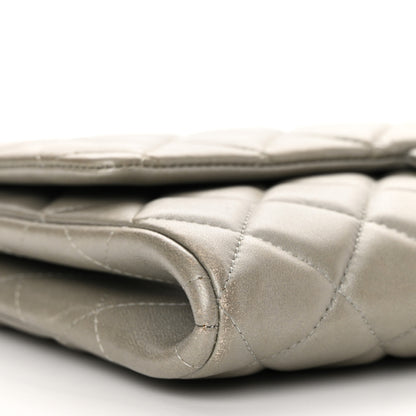 Chanel Lambskin Quilted Clutch With Chain Flap Grey 8 of 13
