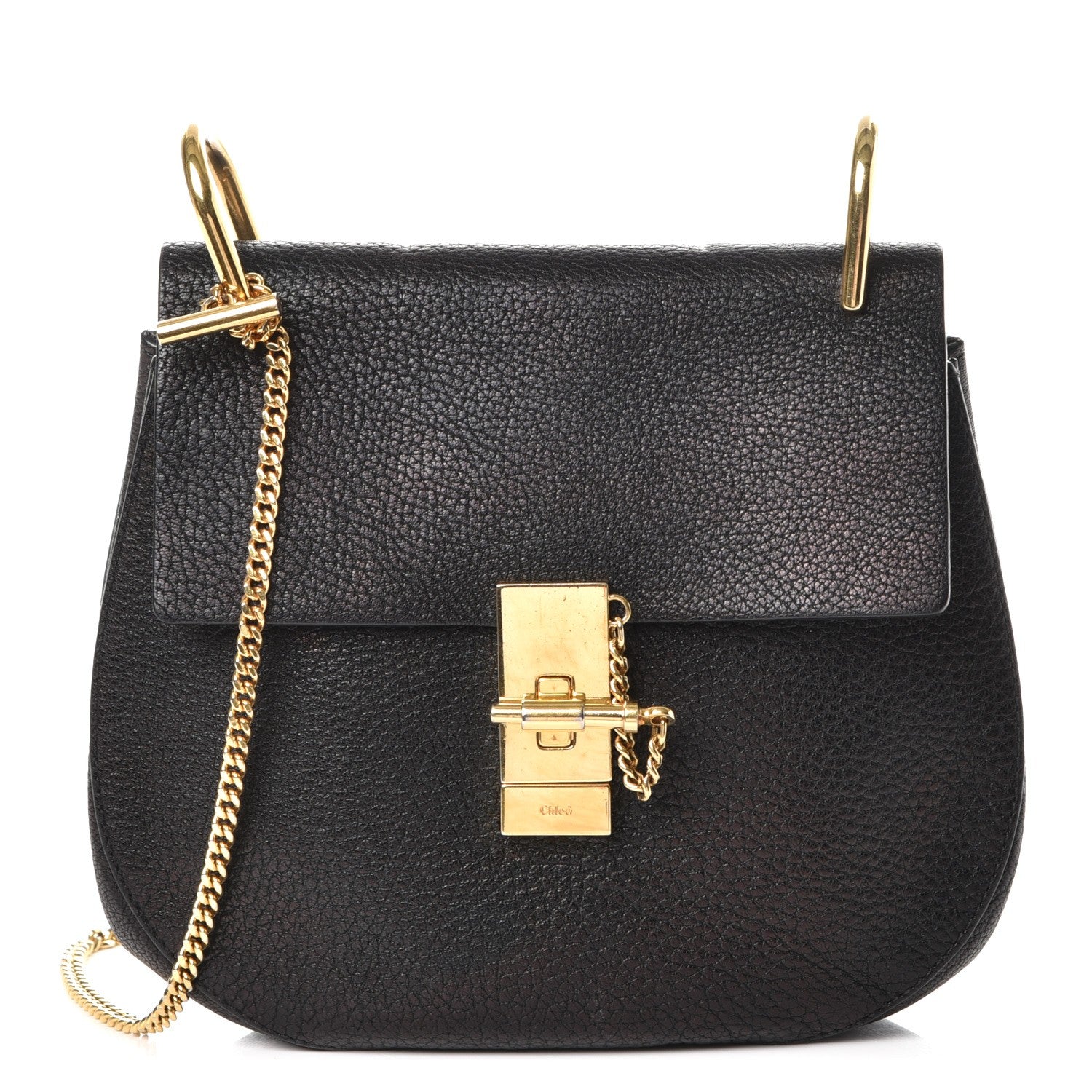 Chloe Grained Lambskin Drew Shoulder Bag Black 1 of 8