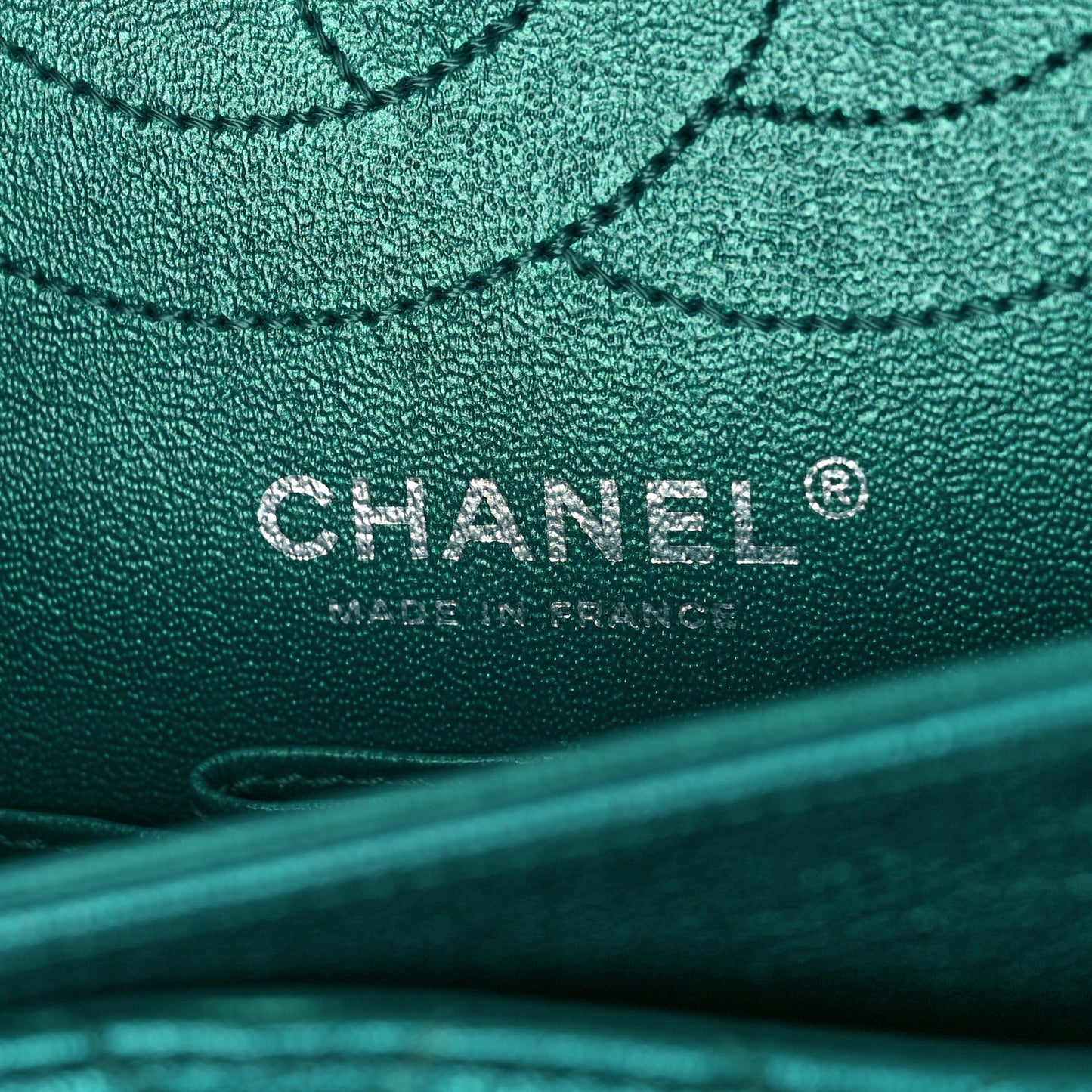 Metallic Sheepskin Quilted 2.55 Reissue 225 Flap Green
