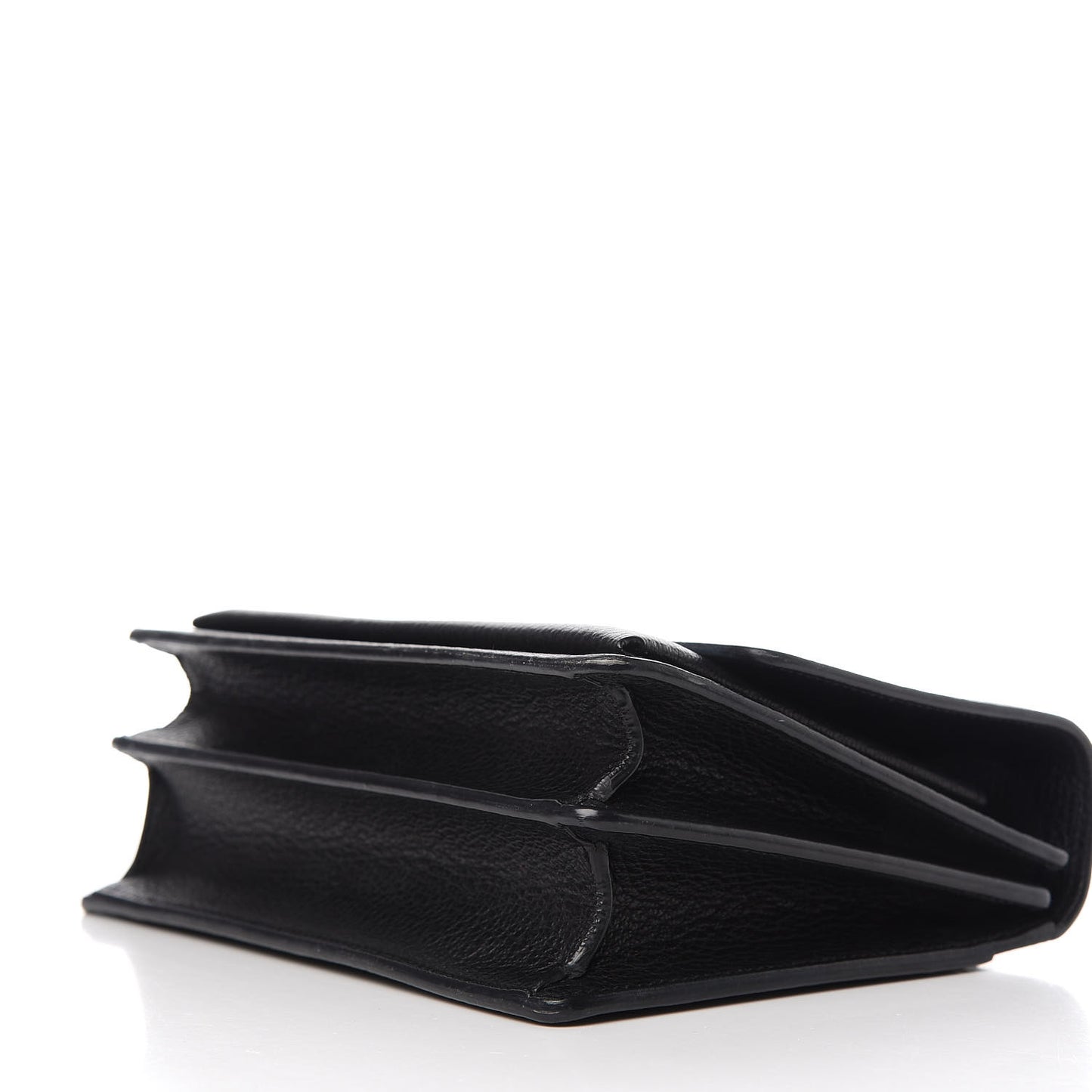 Grained Calfskin Medium Monogram Sunset Satchel Black