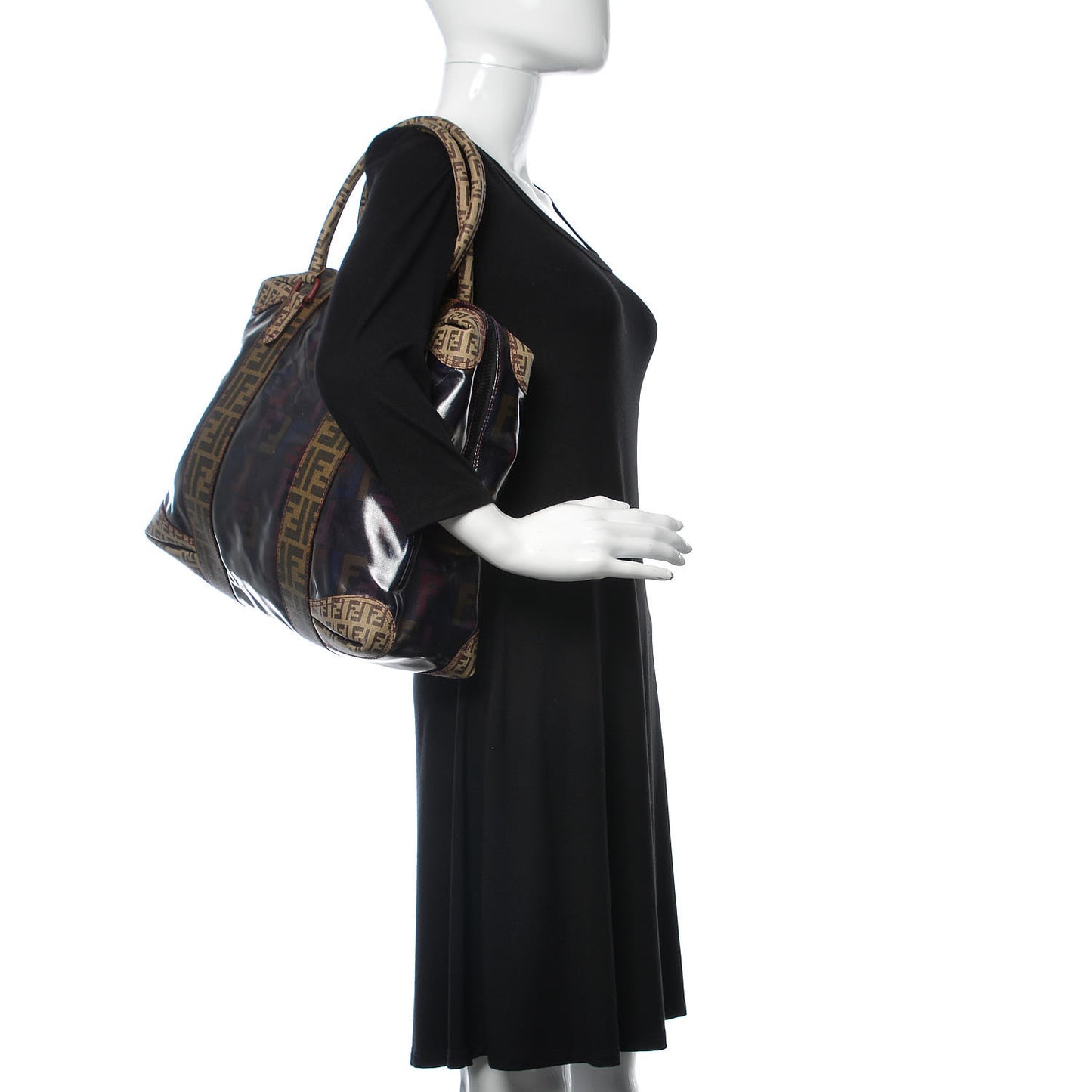 Zucca Zucchino Spalmati Large Mixed Media B Mix Tote Multicolor Tobacco