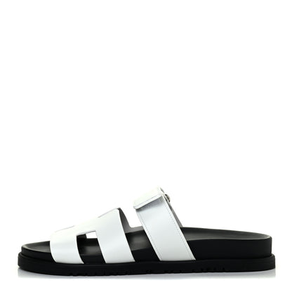 Hermes Calfskin Womens Chypre Sandals 39 White 1 of 11