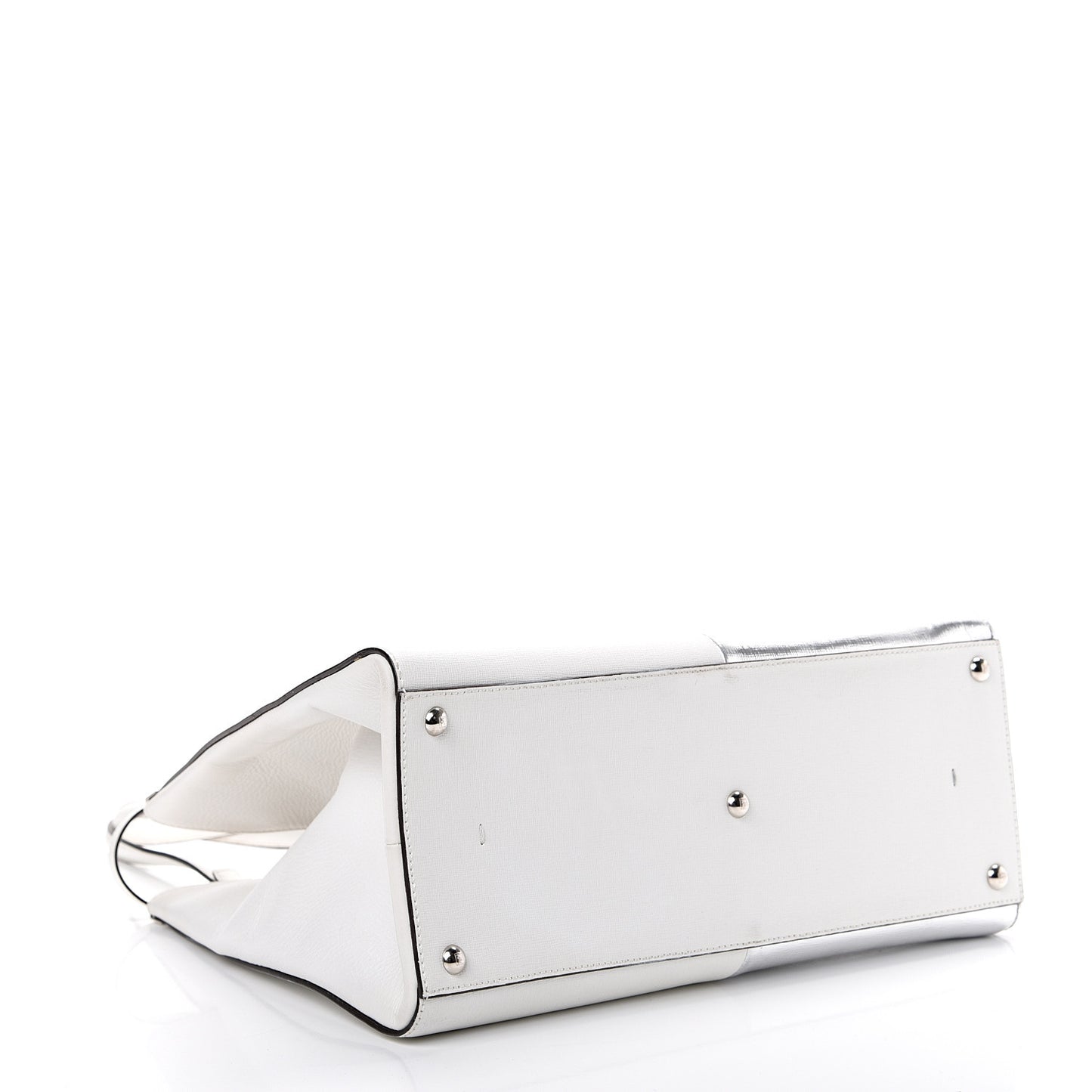 Vitello Elite Bi-Color Large 3Jours Tote Argento White