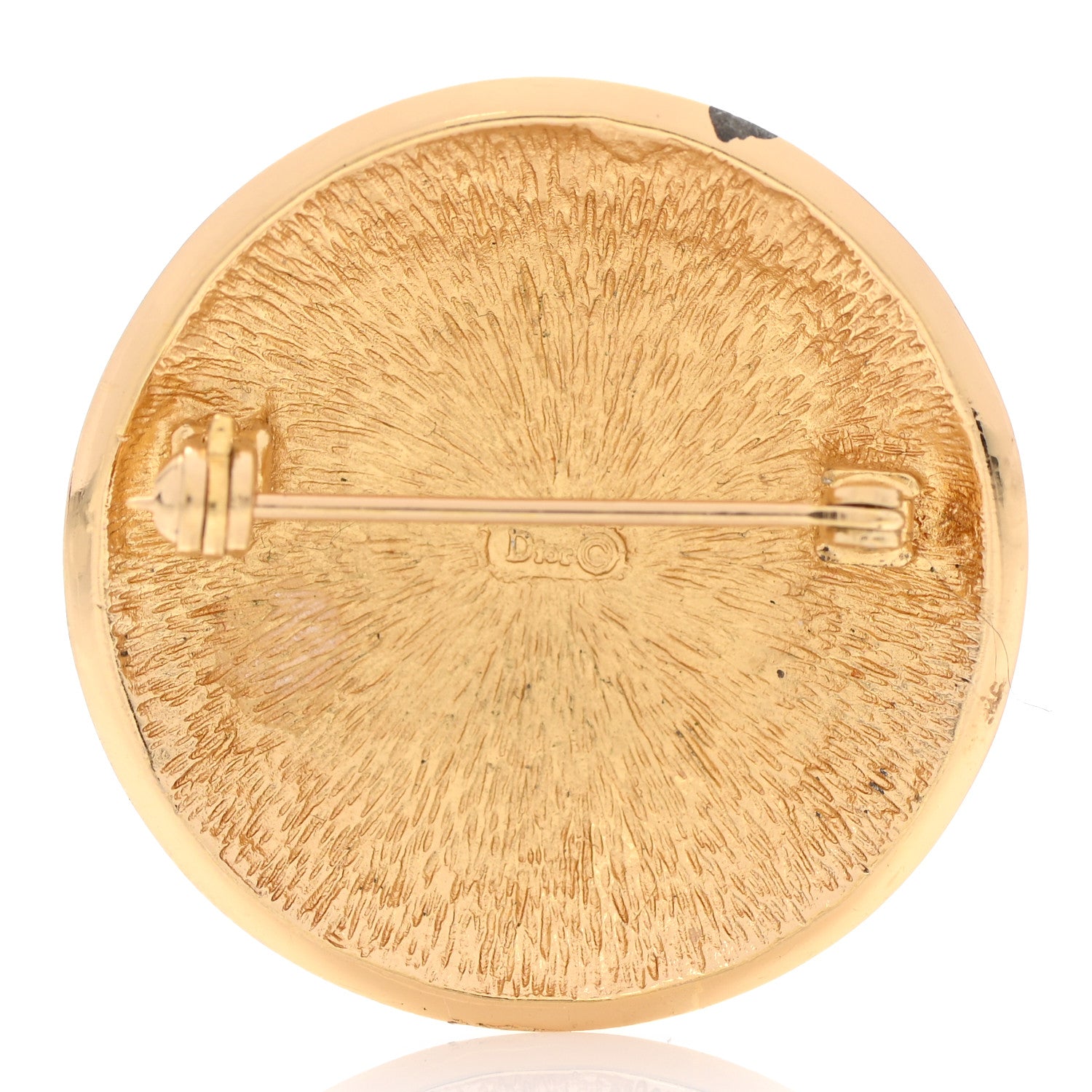 Christian Dior Monogram Round Brooch Gold 3 of 7
