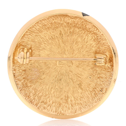 Christian Dior Monogram Round Brooch Gold 3 of 7