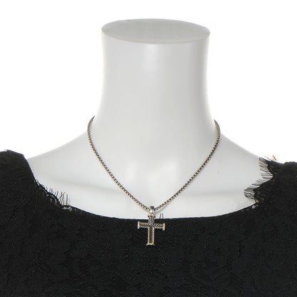 David Yurman Sterling Silver Diamond Chevron Cross Pendant Necklace 2 of 6