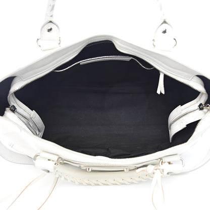 Balenciaga Chevre Silver Metallic Edge Hardware City White 5 of 10