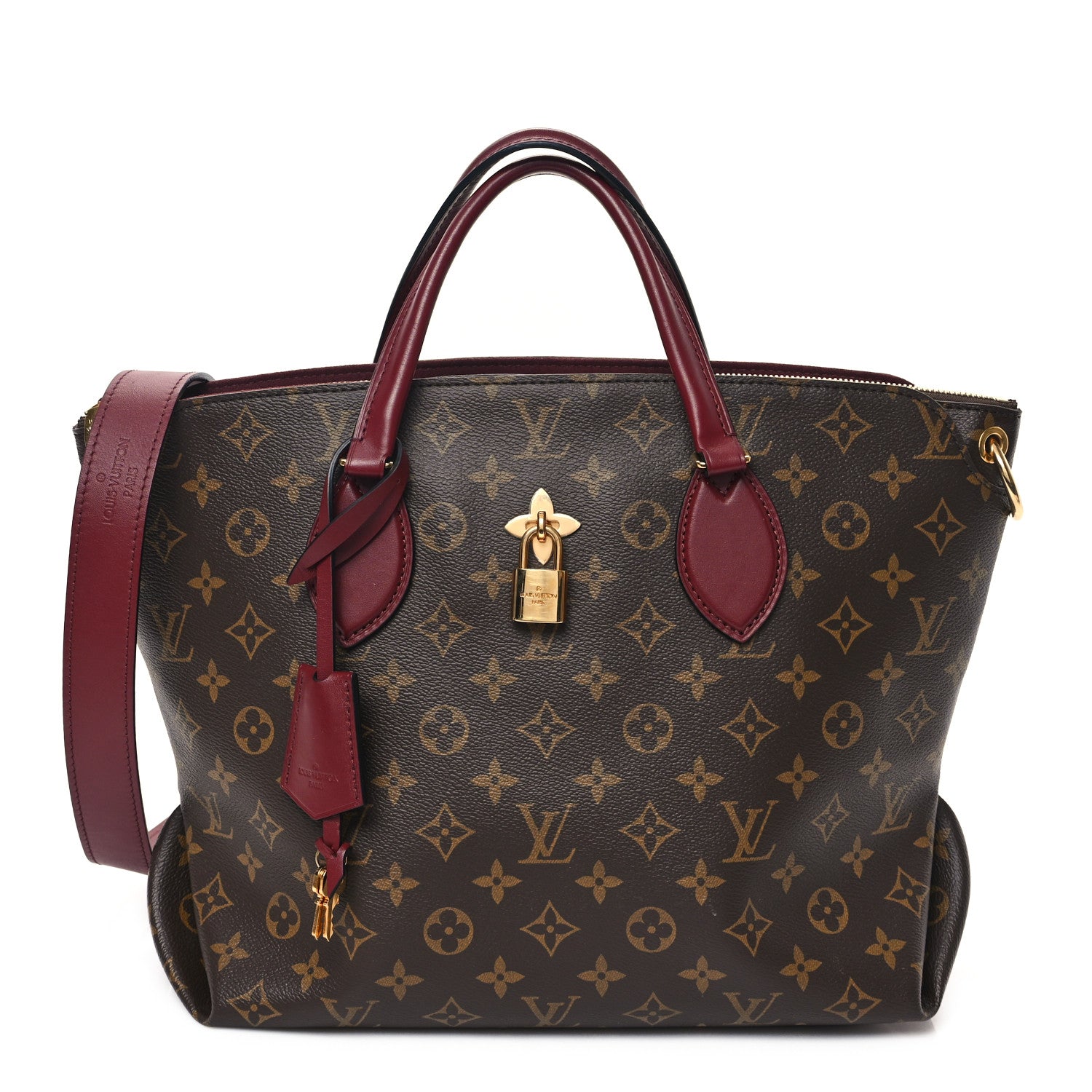 Louis Vuitton Monogram Flower Zipped Tote MM Bordeaux 1 of 11