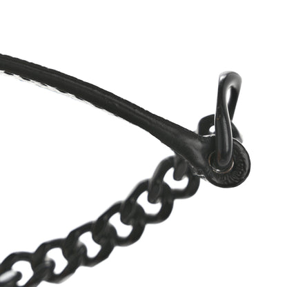 Saint Laurent Grain De Poudre Matelasse Chevron Monogram Monochrome Envelope Chain Wallet Black 12 of 12