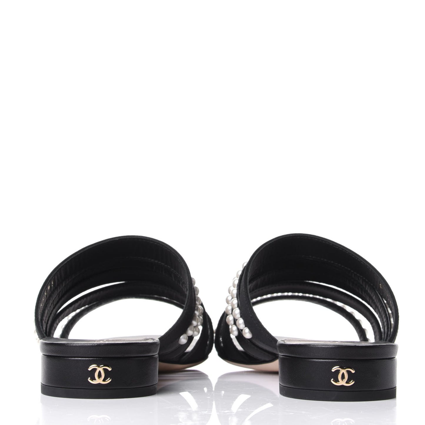 Grosgrain Pearl Mules 37.5 Black