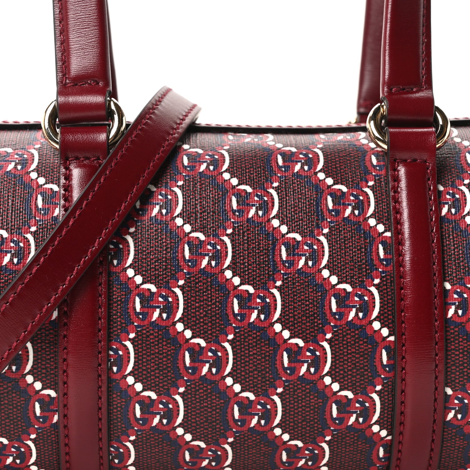 Gucci GG Shadow Monogram Ophidia Top Handle Bowler Bag  Rosso Ancora Red 8 of 10