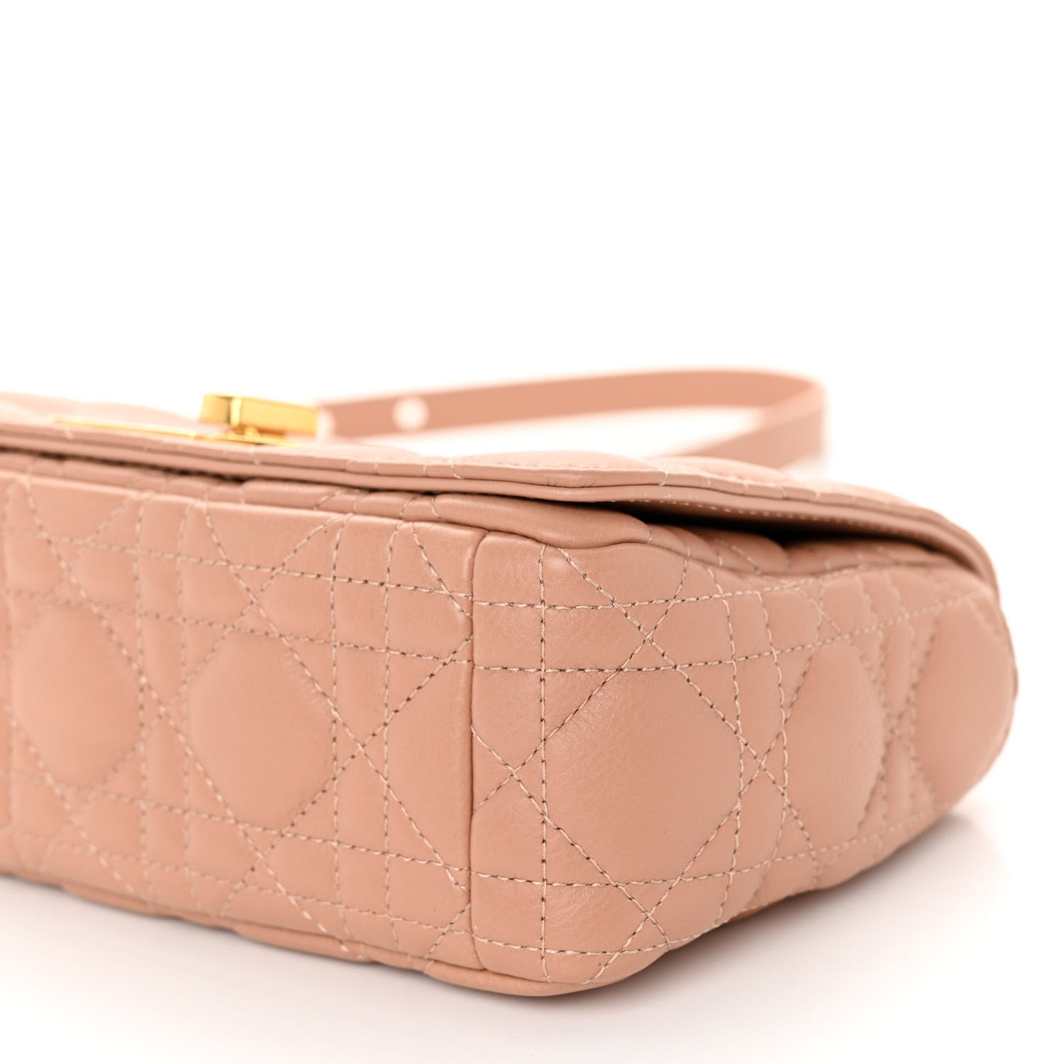Christian Dior Grained Calfskin Cannage Small Caro Bag Rose De Vents 9 of 9