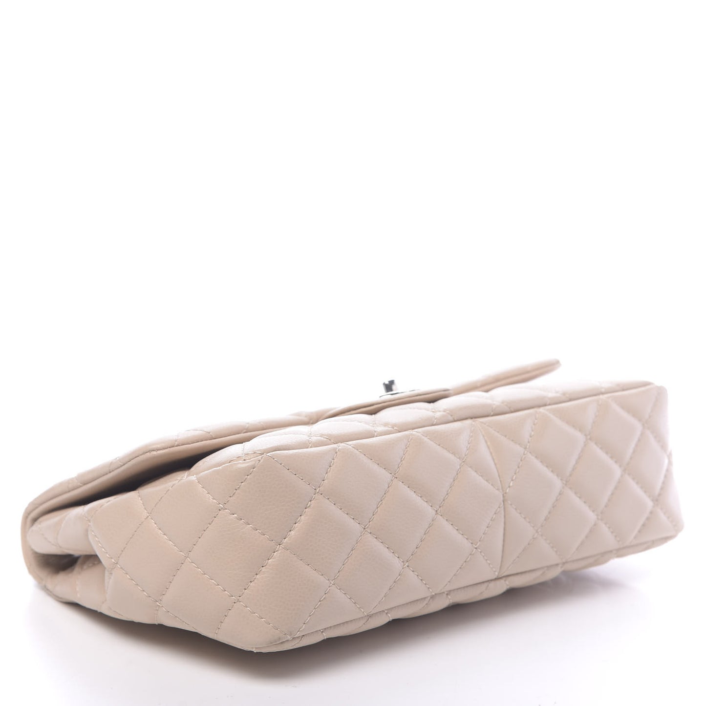 Caviar Quilted Jumbo Single Flap Beige Clair