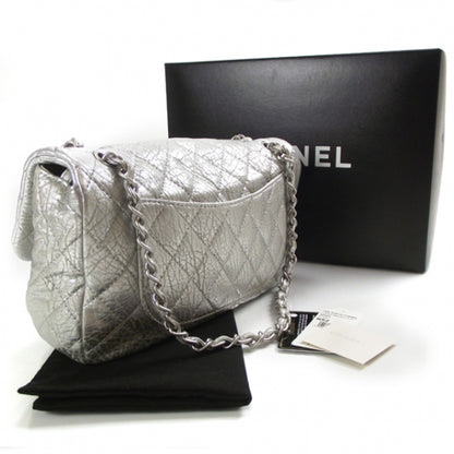 Chanel Calfskin Mirror CC Crackled Flap Silver 3 of 11