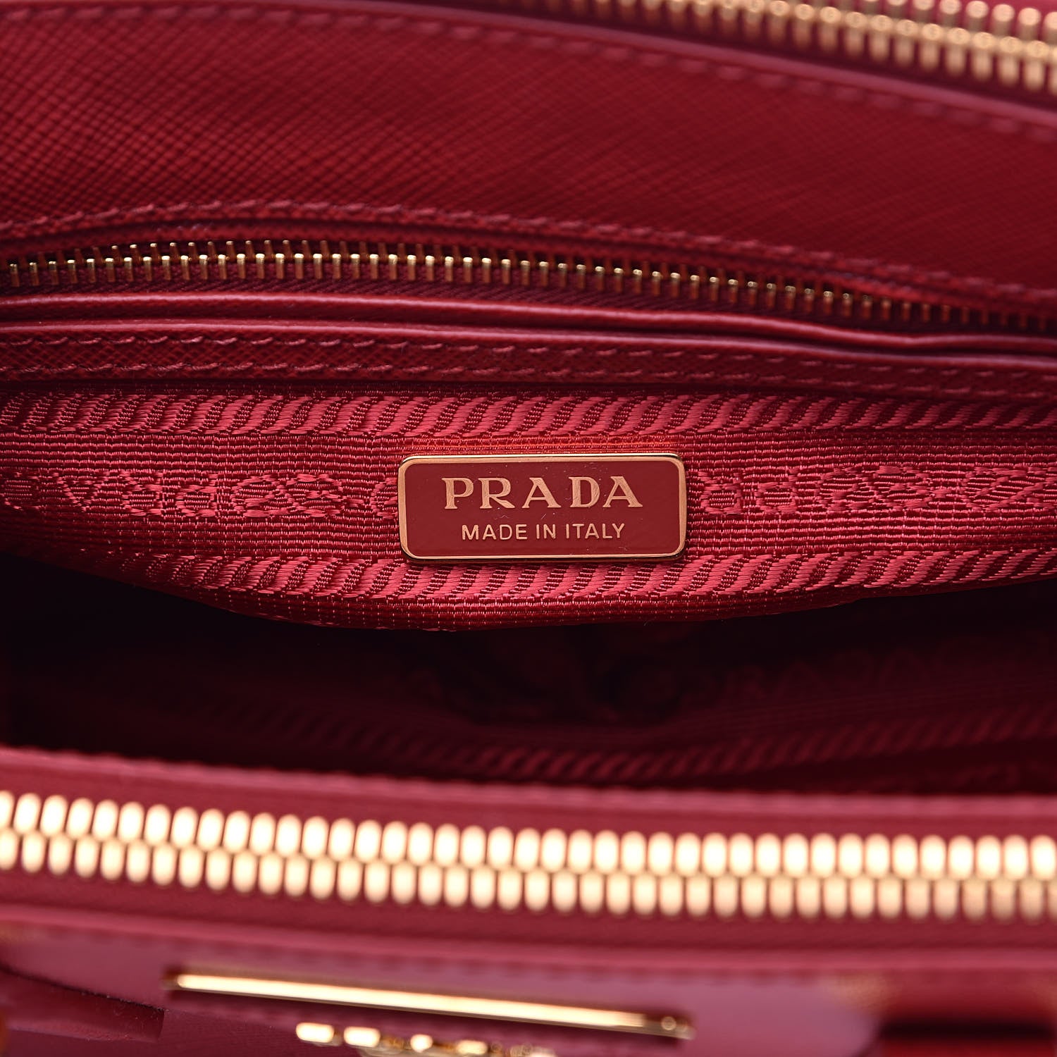 Prada Saffiano Lux Mini Galleria Double Zip Tote Fuoco 6 of 9