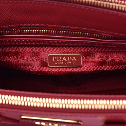 Prada Saffiano Lux Mini Galleria Double Zip Tote Fuoco 6 of 9