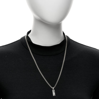Gucci Sterling Silver Enamel Logo Tag Pendant Necklace Black 2 of 4