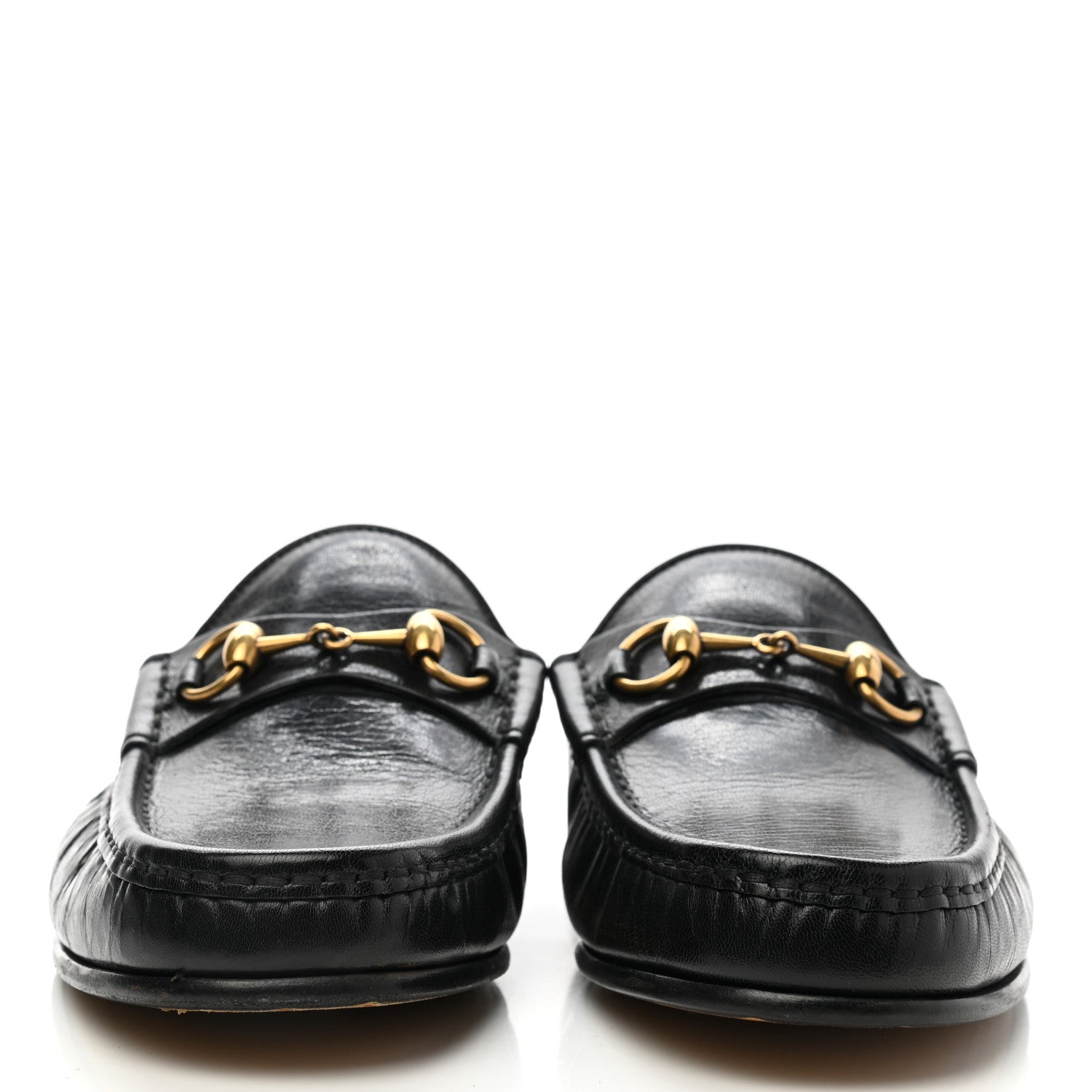 Gucci Goatskin Mens Horsebit Slippers 8.5 Black 2 of 13