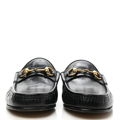 Gucci Goatskin Mens Horsebit Slippers 8.5 Black 2 of 13