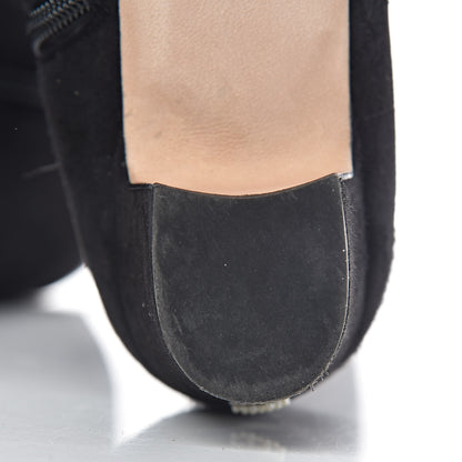 Chanel Suede Grosgrain Pearl CC Cap Toe High Boots 37 Black 14 of 17