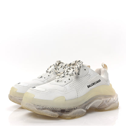 Balenciaga Fabric Mesh Clear Sole Womens Triple S Sneakers 38 White 3 of 6