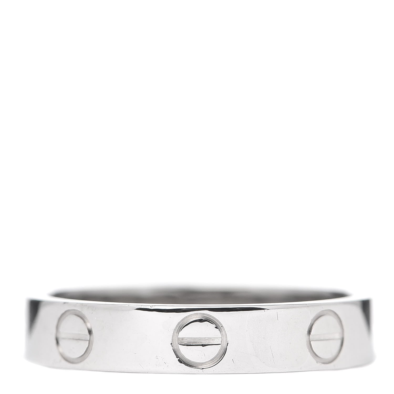 Cartier 18K White Gold 3.5mm LOVE Wedding Band Ring 51 5.75 1 of 5