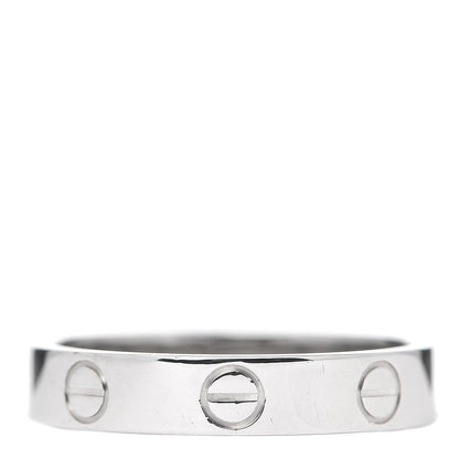 Cartier 18K White Gold 3.5mm LOVE Wedding Band Ring 51 5.75 1 of 5