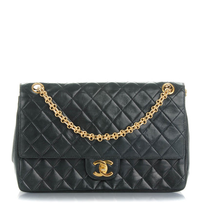 Chanel Lambskin Quilted Medium Double Flap Bijoux Chain Navy 1 of 9