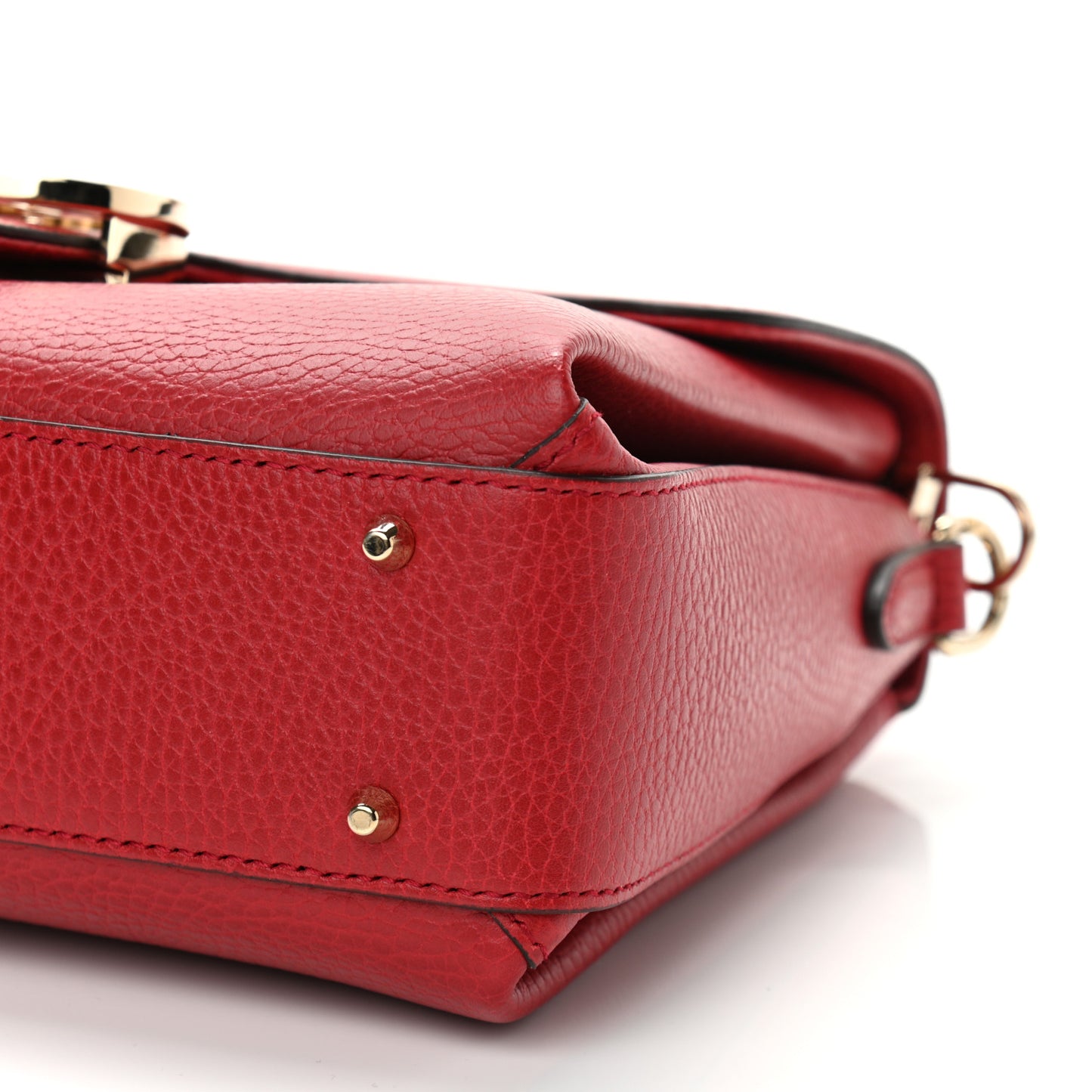 Dollar Calfskin Interlocking G Top Handle Shoulder Bag Red