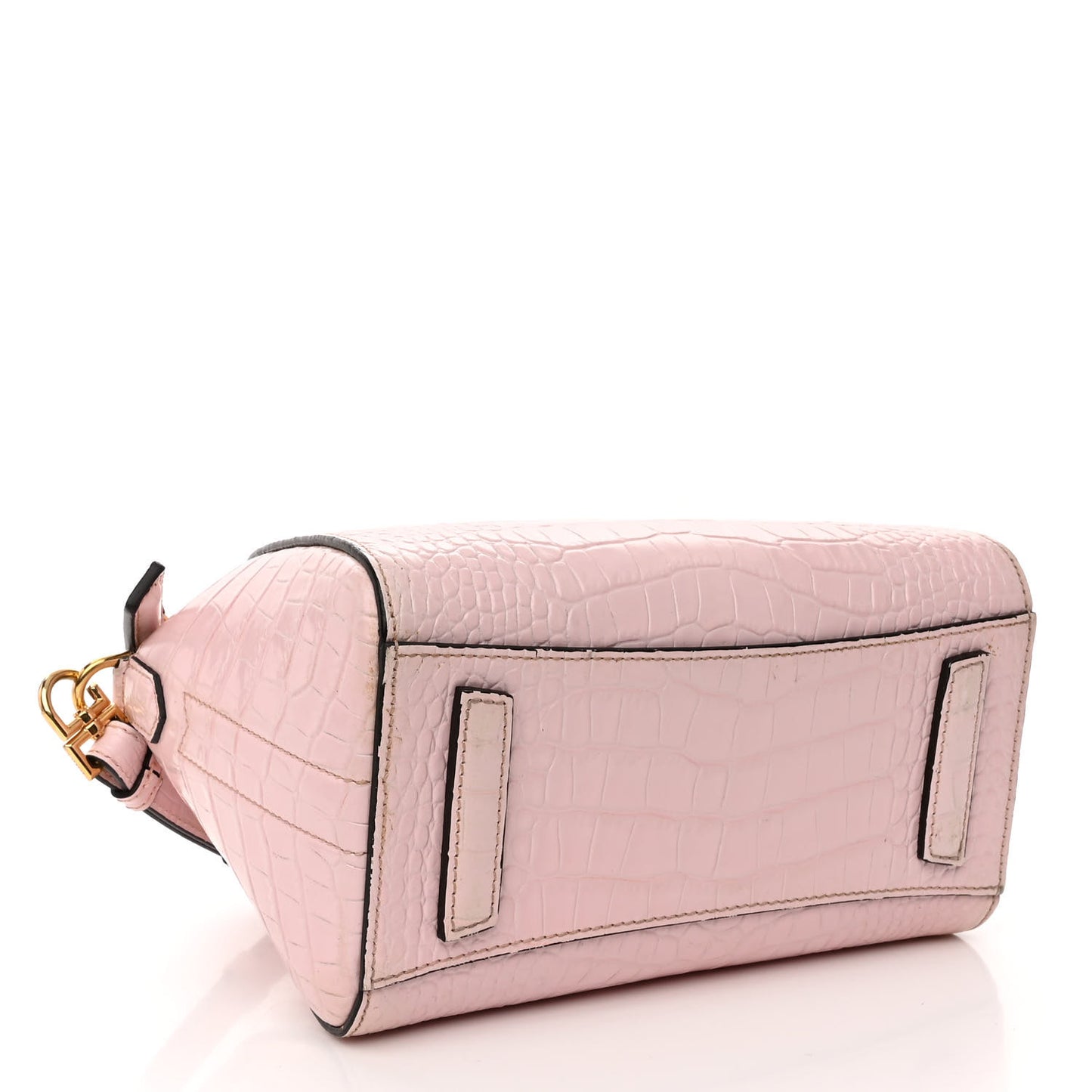 Calfskin Crocodile Embossed Mini Antigona Pink