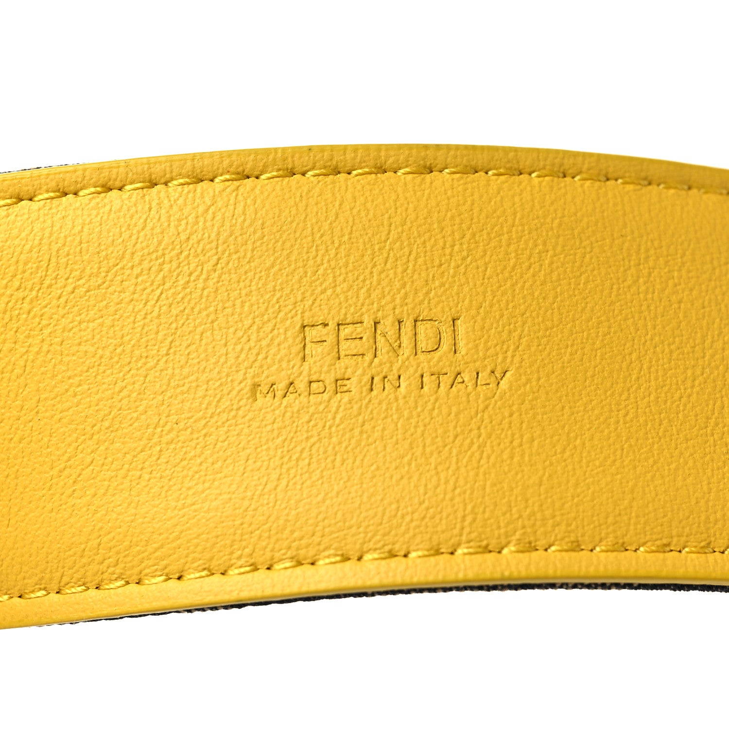 Fendi Fabric Jacquard Vitello Grace FF 1974 Belt 110 44 Brown Yellow 4 of 4