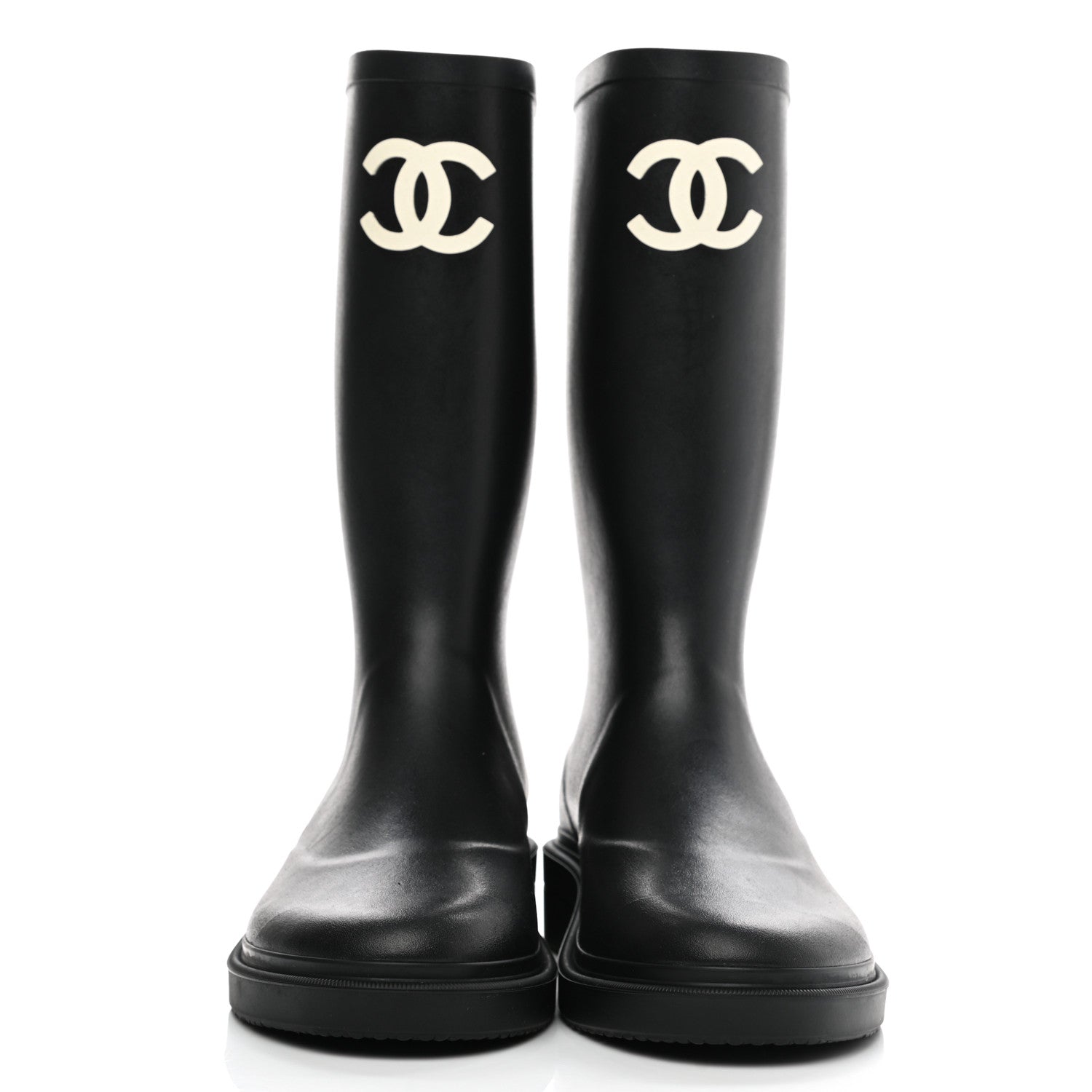 Chanel Caoutchouk CC High Boots 38 Black 2 of 8