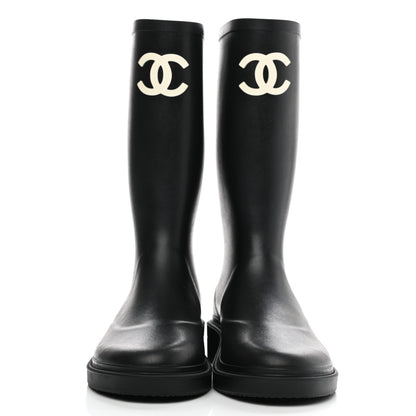 Chanel Caoutchouk CC High Boots 38 Black 2 of 8