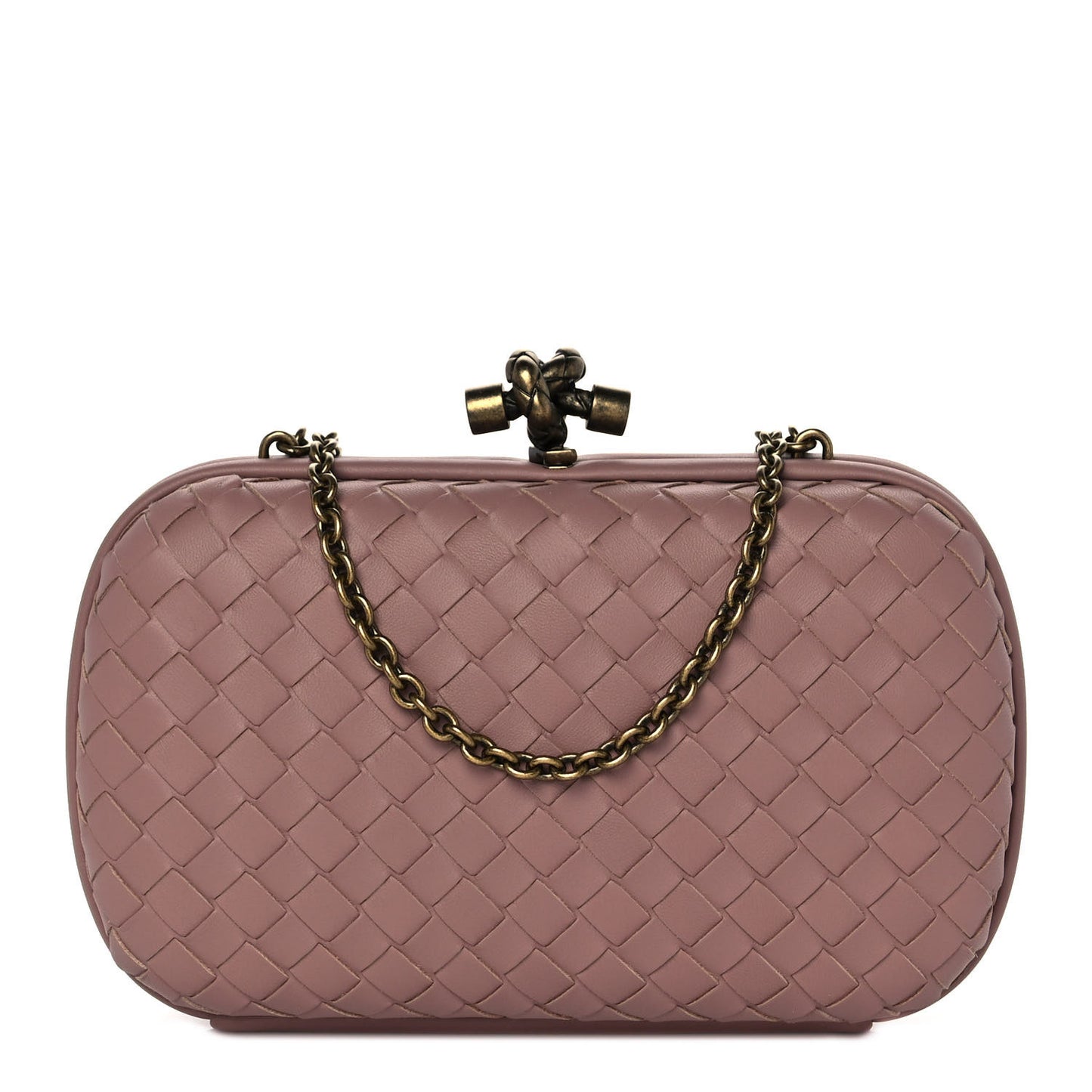 Nappa Intrecciato Chain Knot Clutch Watteau