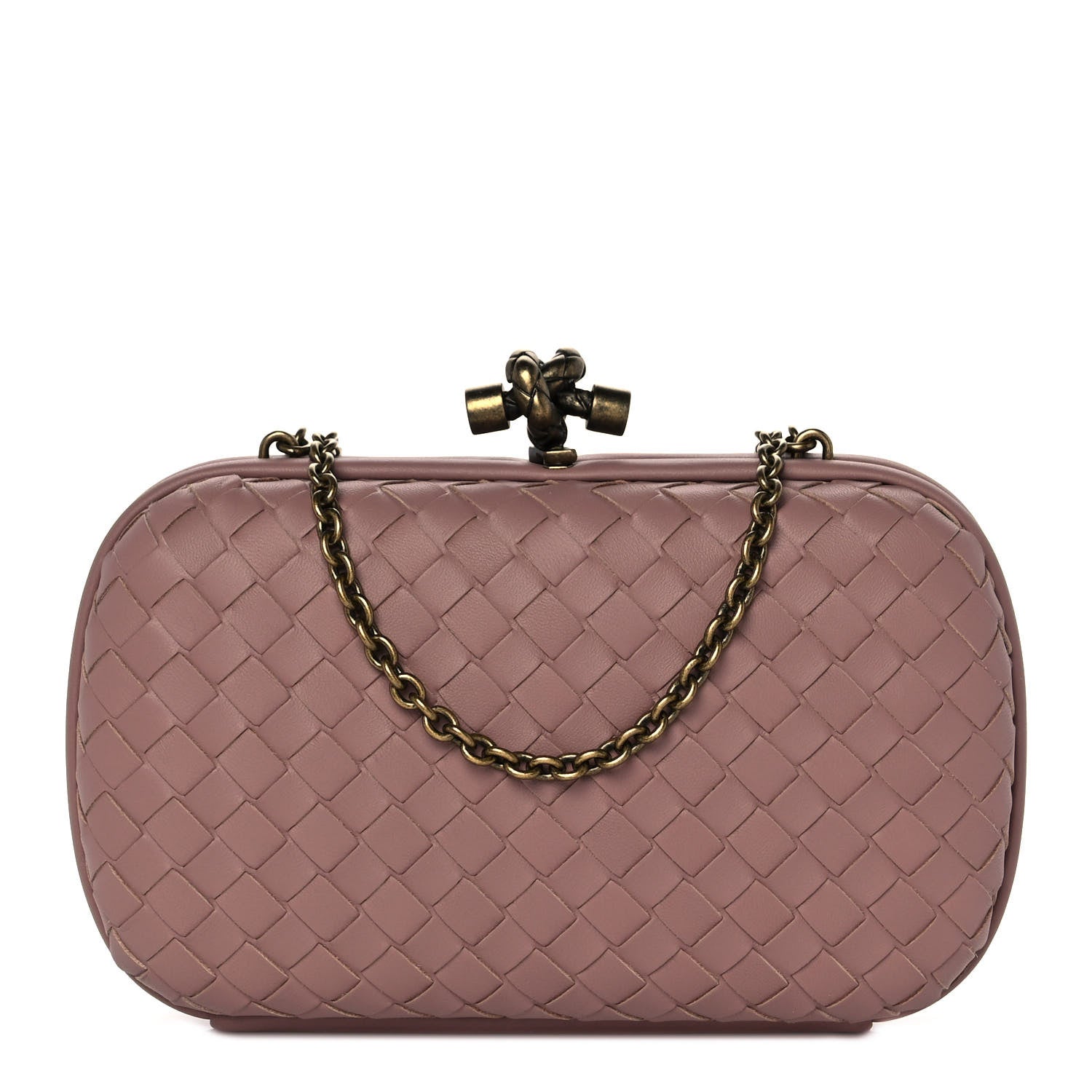 Bottega Veneta Nappa Intrecciato Chain Knot Clutch Watteau 1 of 7