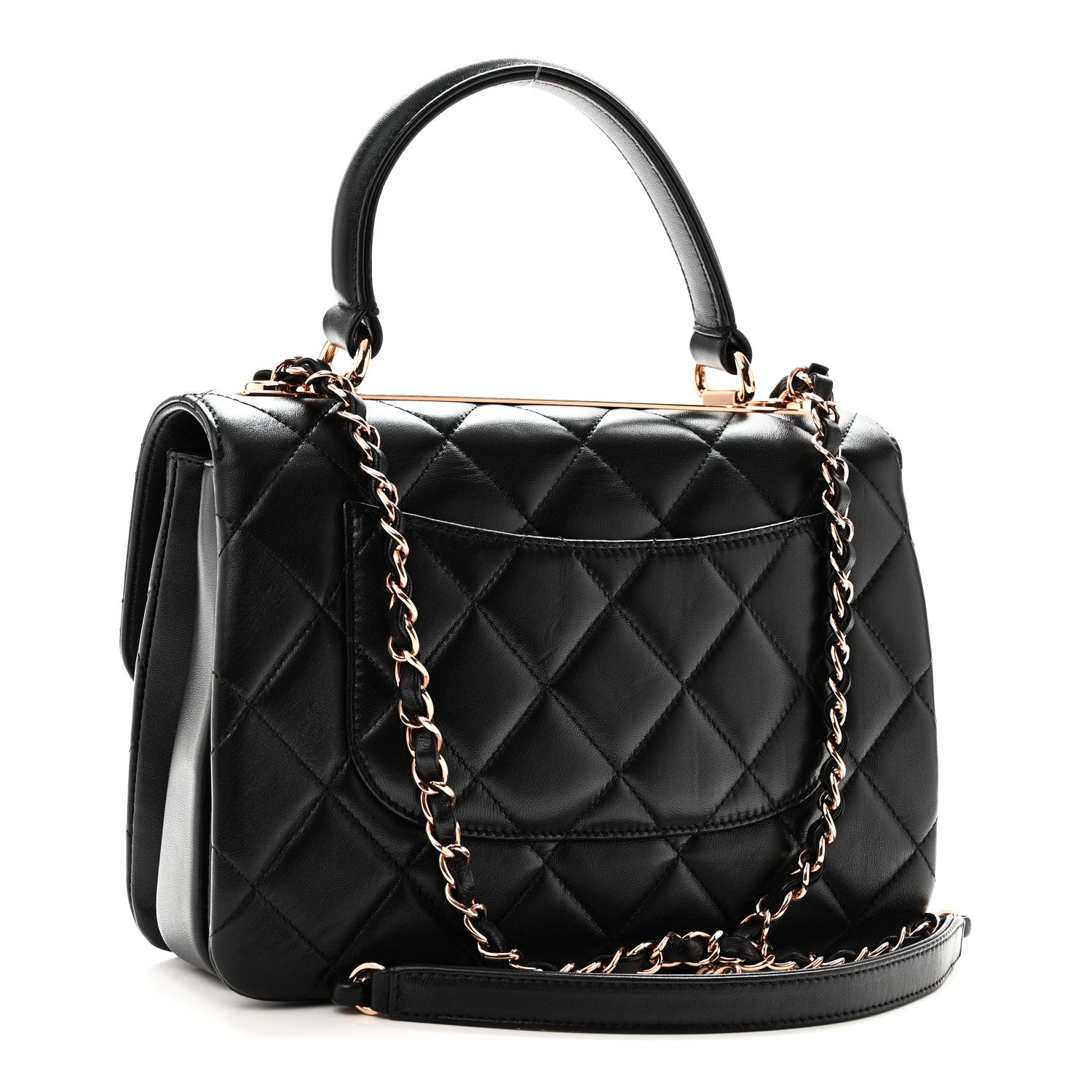 Chanel Lambskin Quilted Small Trendy CC Dual Handle Flap Bag Black 3 of 10