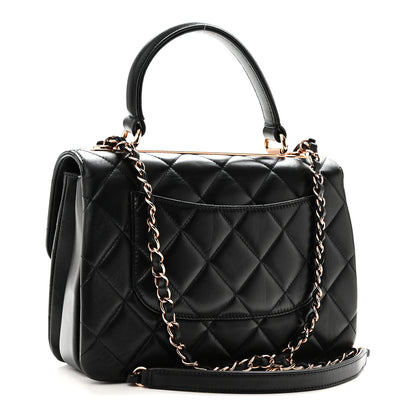 Chanel Lambskin Quilted Small Trendy CC Dual Handle Flap Bag Black 3 of 10