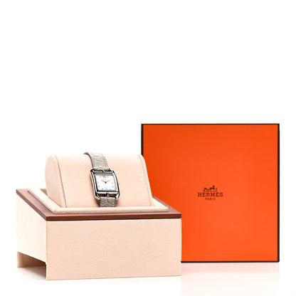Hermes Stainless Steel Alligator Diamond Mother of Pearl 23mm Cape Cod Quartz Watch Gris Perle 5 of 5