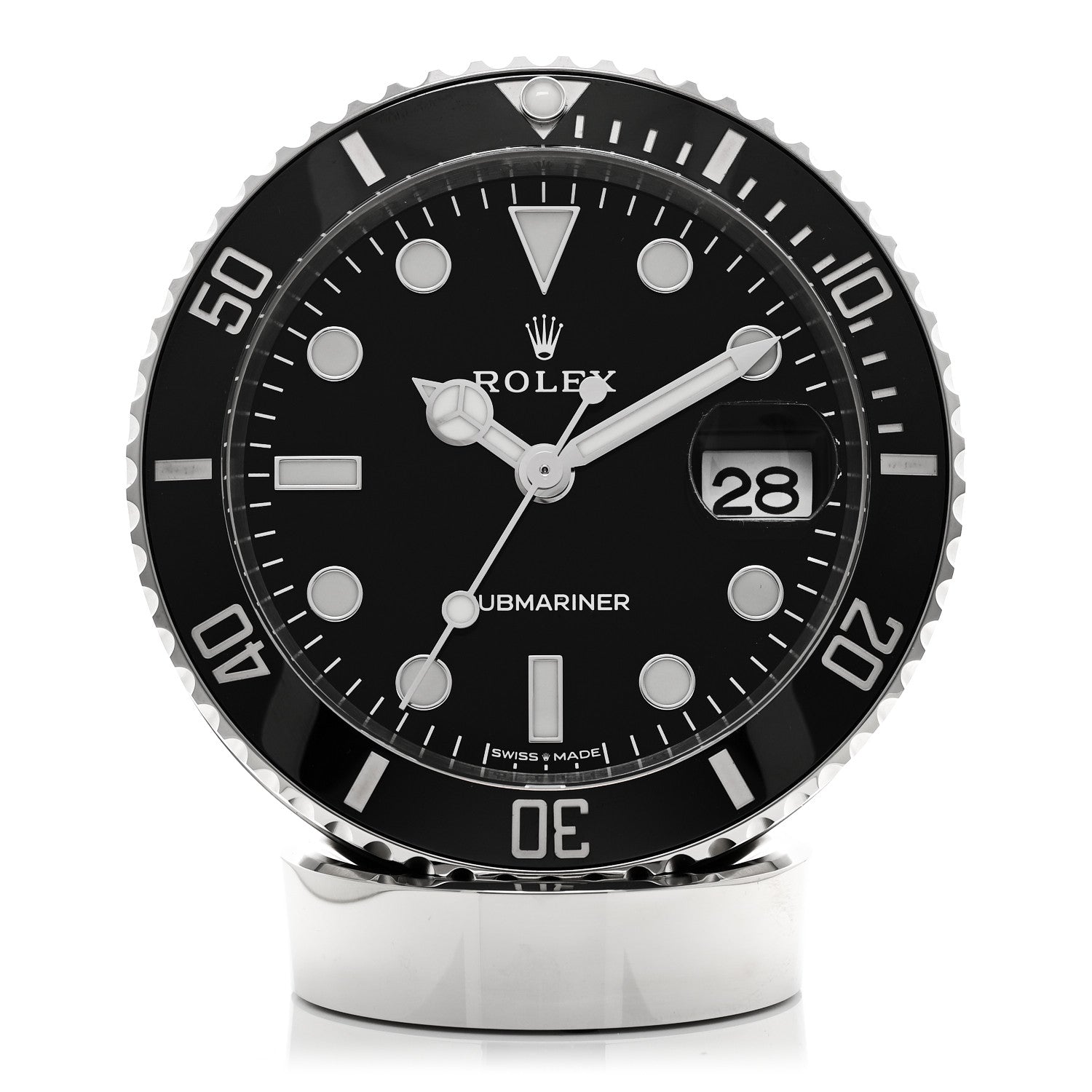 Rolex Stainless Steel 80mm Submariner Date Desk Clock Black 909010LN 1 of 5