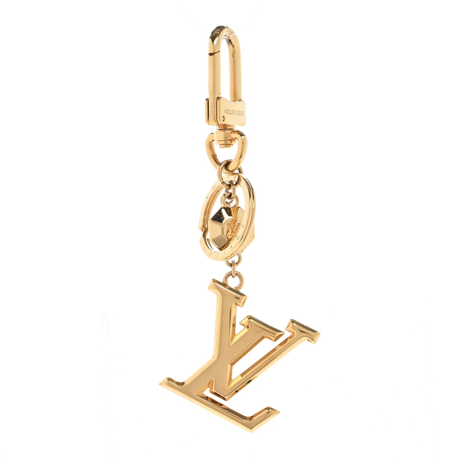 Louis Vuitton LV Facettes Bag Charm Key Holder Gold 1 of 6