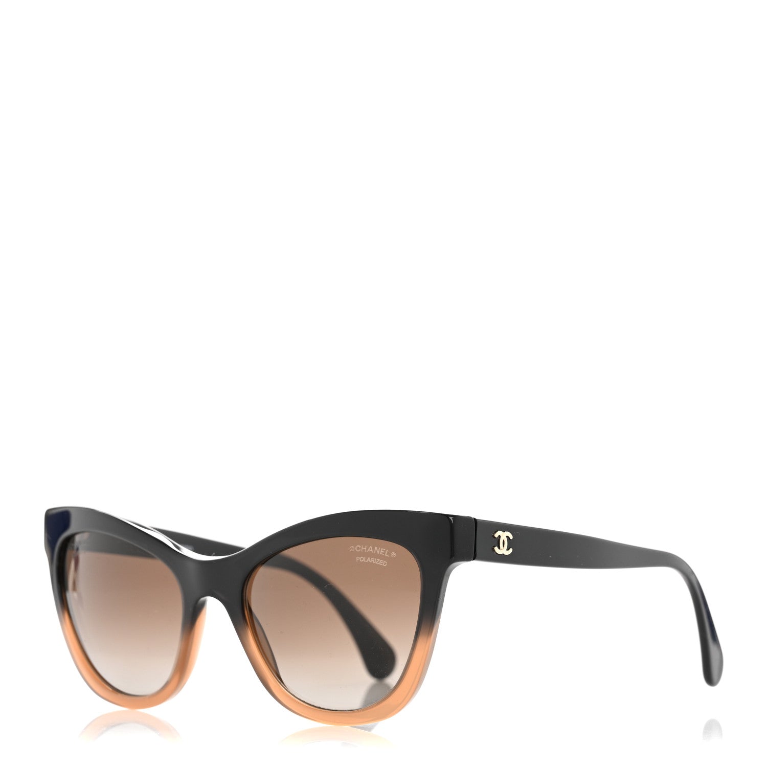 Chanel Acetate CC Cat Eye Summer Sunglasses 5350 Black Beige 1 of 9