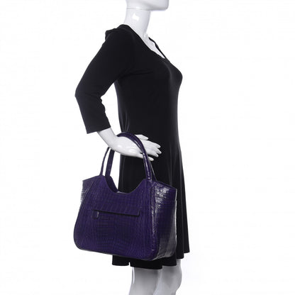 Nancy Gonzalez Crocodile Shoulder Bag Bright Purple 2 of 12
