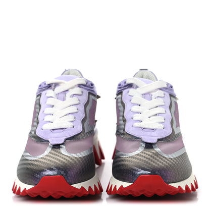 Christian Louboutin Transparent Mesh Patent Calfskin Sharkina Sneakers 37 Lilac Smoke 3 of 8