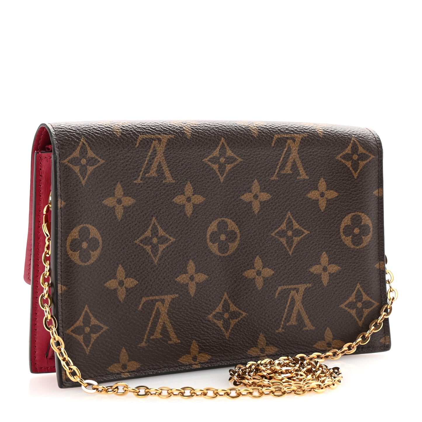 Monogram Flore Chain Wallet Fuchsia