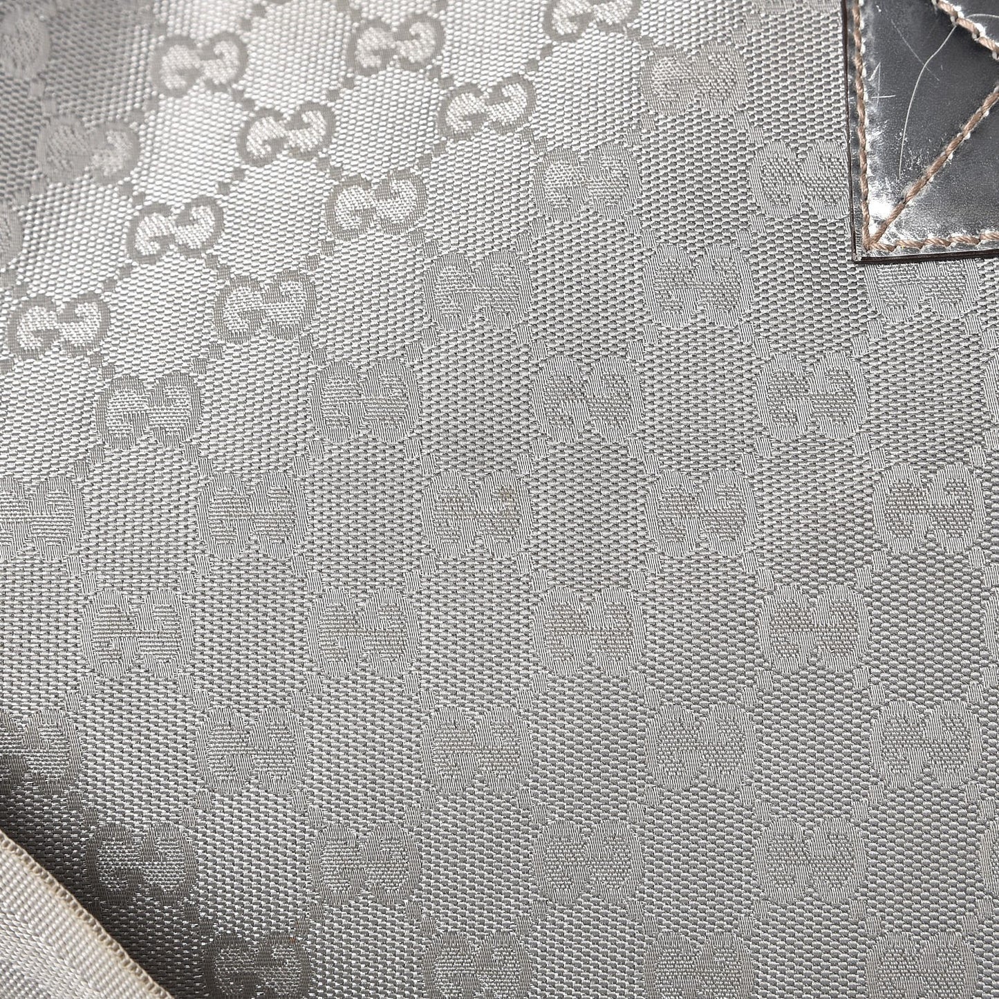 Metallic Monogram Travel Bag Silver