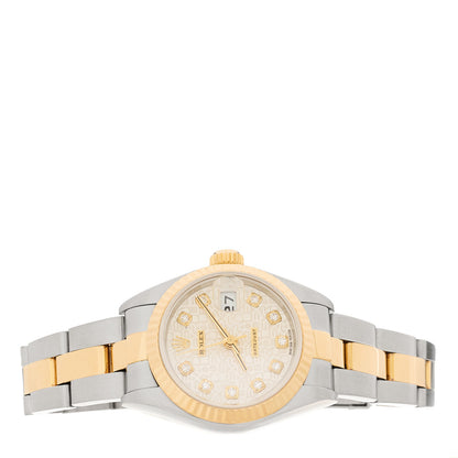 Rolex Stainless Steel 18K Yellow Gold Diamond 26mm Oyster Perpetual Datejust Watch Silver Jubilee 79173 2 of 5