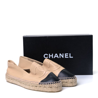 Chanel Lambskin CC Espadrilles 41 Beige Black 9 of 9