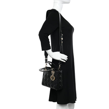 Christian Dior CHRISTIAN DIOR Lambskin Cannage Small My ABCDior Lady Dior Black 2 of 10