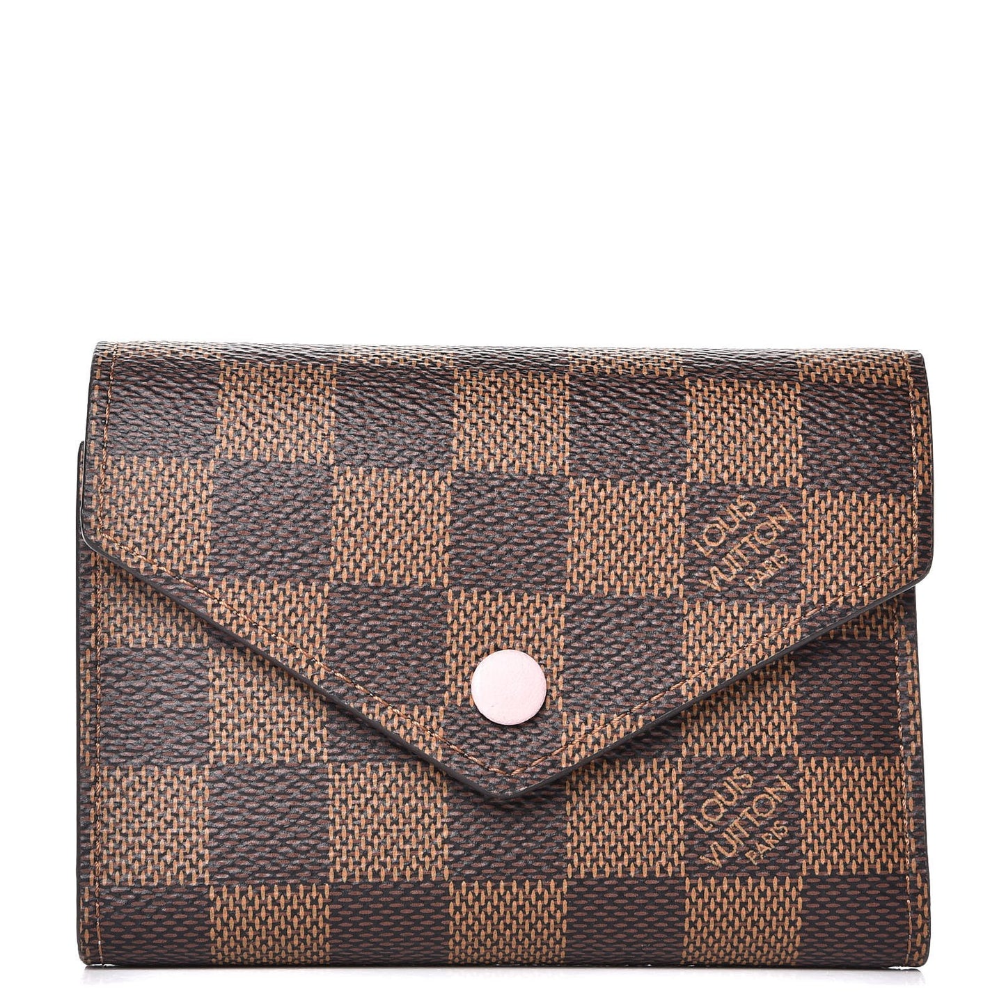 Damier Ebene Victorine Wallet Rose Ballerine